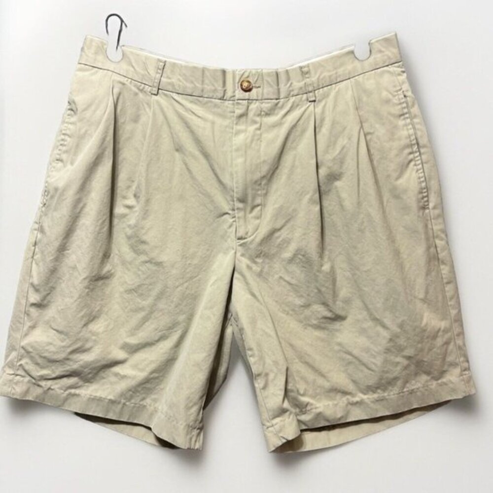 Ashworth‎ Pleated Khaki Shorts 34 Mens Chino Cotton Golf Shorts